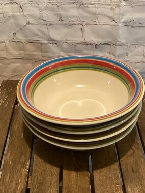 Multicolor Striped Bowls set of 4